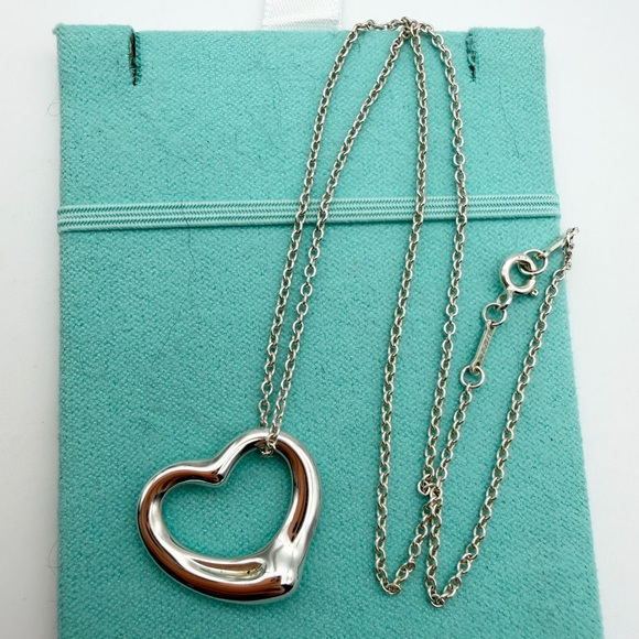 Tiffany & Co. Jewelry - Tiffany & Co. 22mm Elsa peretti open heart pendant on a 16” thick chain